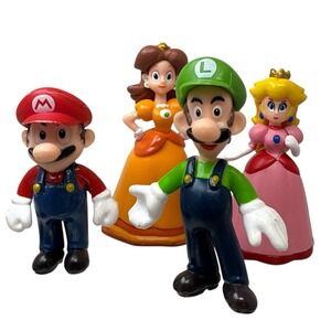 Super Mario Figure Lot  2007 Nintendo Toy Cake‎ Topper Mario Luigi Peach Daisy